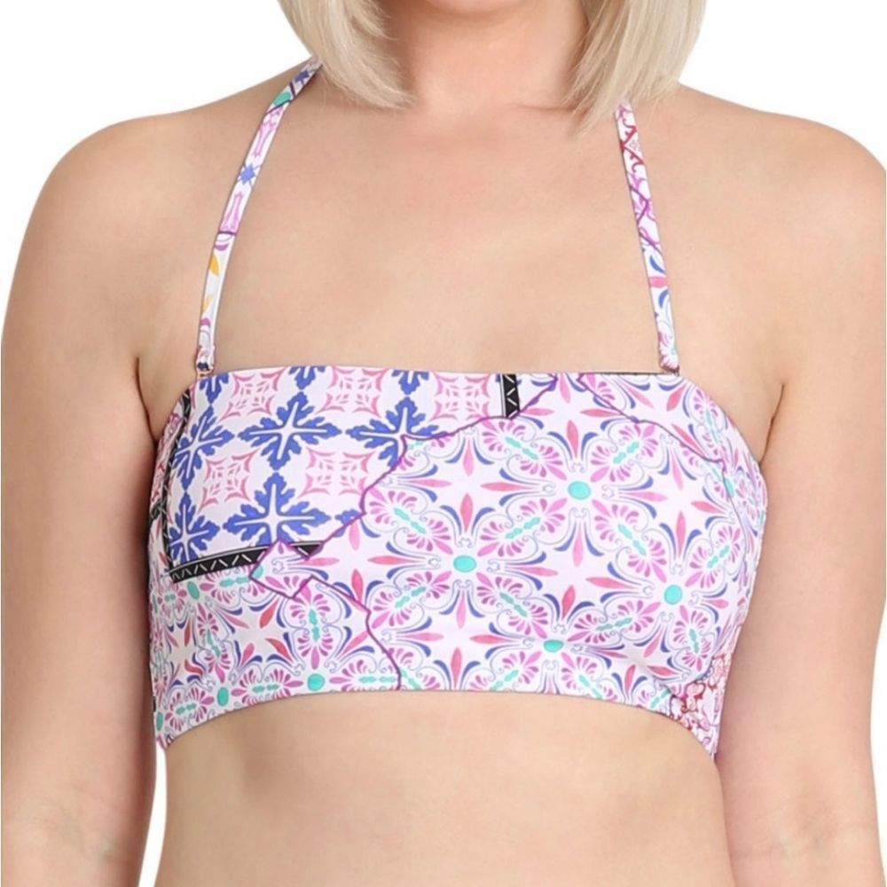 Nanette Lepore Beatrice Bralette Multicolored Swimsuit Bikini Top, size 6